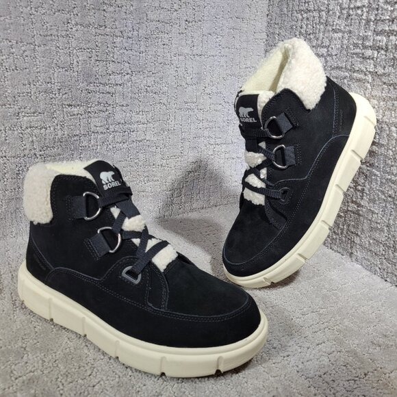 Sorel Explorer III NW Women's Size 8.5 US Black Suede Waterproof Winter Boots - Picture 8 of 12